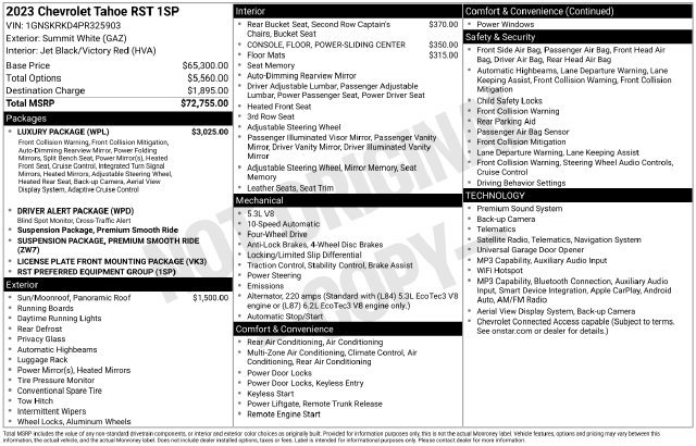 Used 2023 Chevrolet Tahoe RST w/ Luxury Package AWD/4WD image 6
