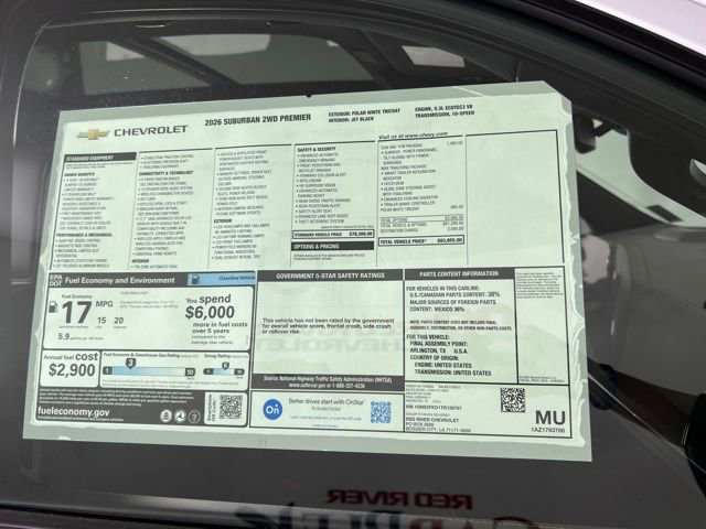 New 2026 Chevrolet Suburban Premier w/ Sun And Tow Package image 26