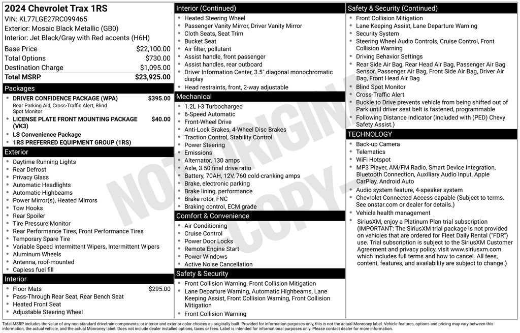 Used 2024 Chevrolet Trax RS w/ Driver Confidence Package FWD image 24