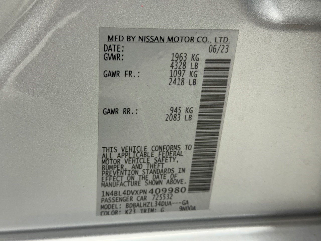 Used 2023 Nissan Altima 2.5 SV FWD image 35