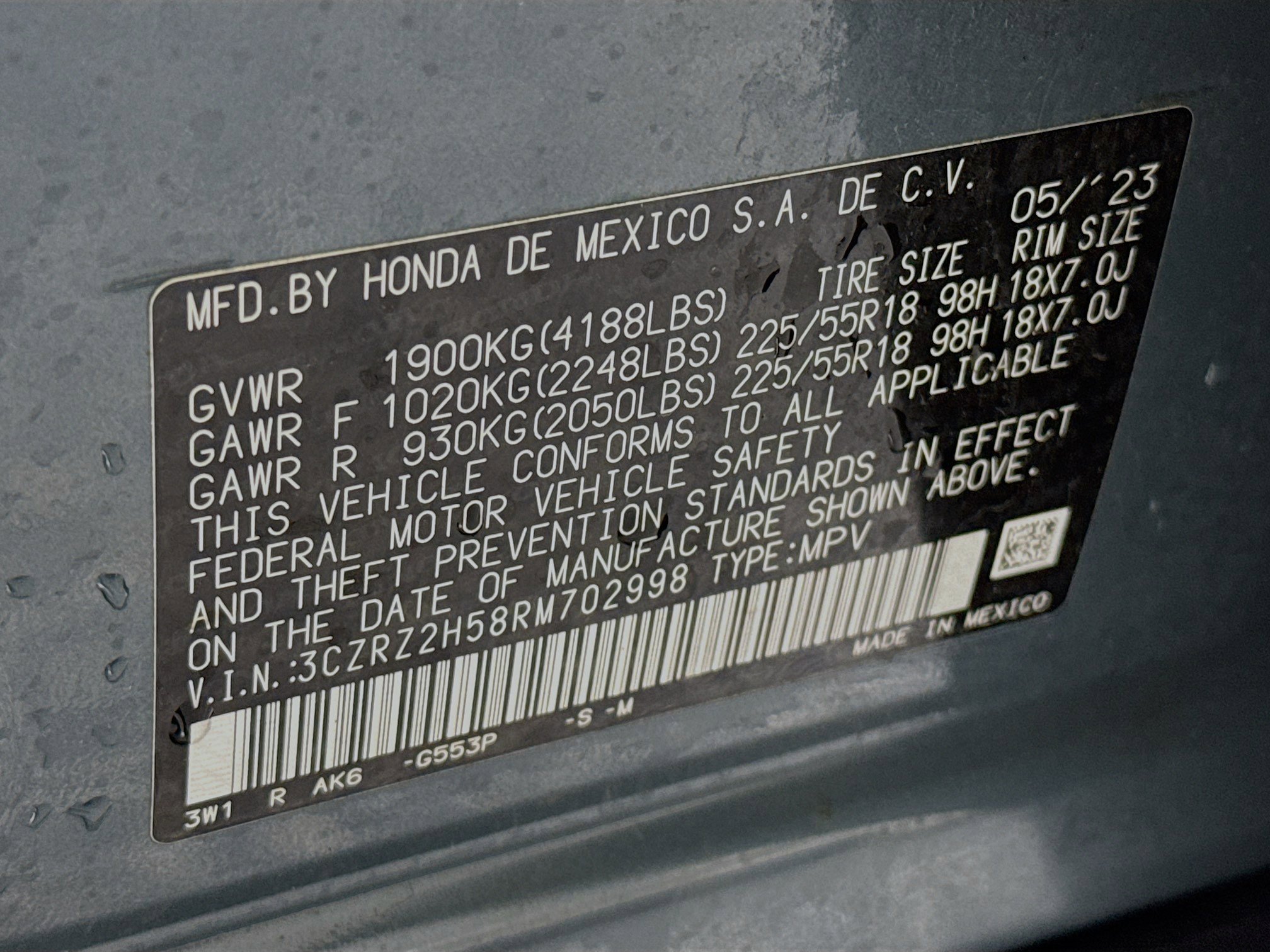 Certified 2024 Honda HR-V Sport image 30