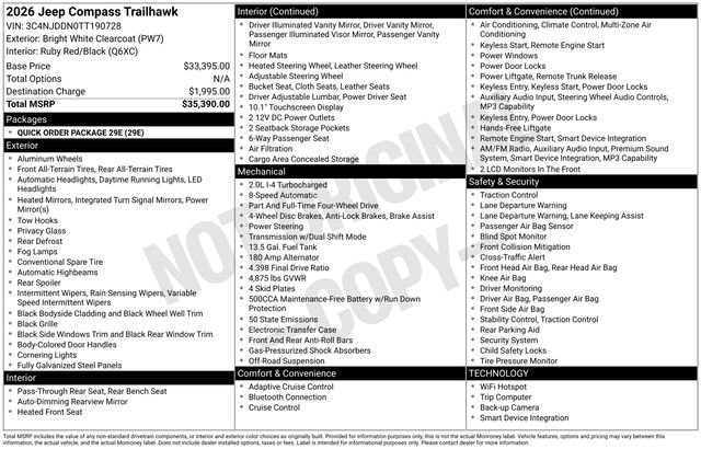 New 2026 Jeep Compass Trailhawk image 32