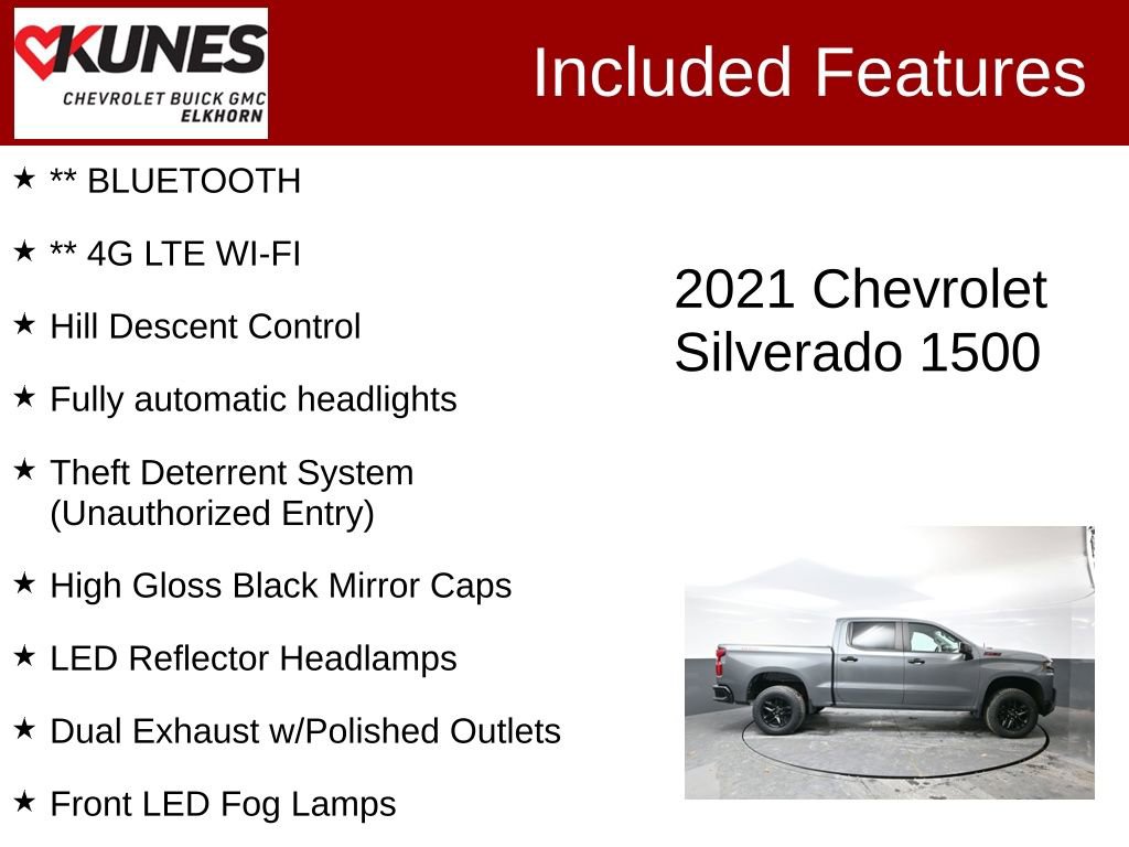 Used 2021 Chevrolet Silverado 1500 LT Trail Boss AWD/4WD image 3