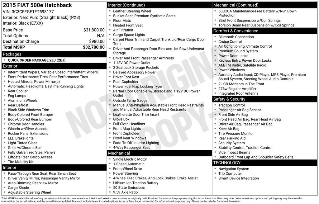 Used 2015 FIAT 500 e image 34