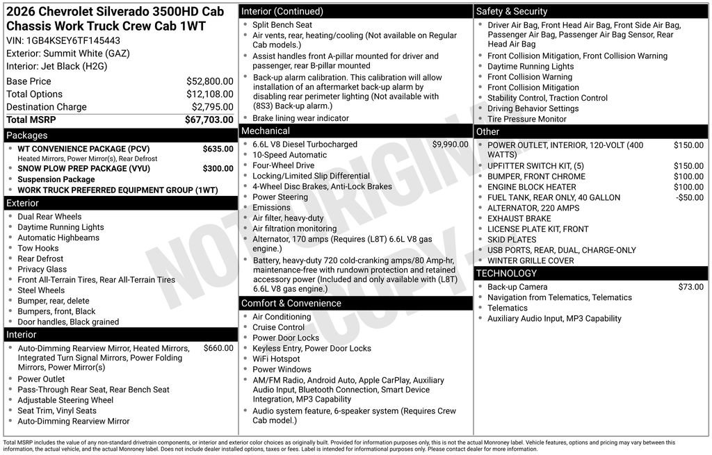 New 2026 Chevrolet Silverado 3500 W/T w/ WT Convenience Package AWD/4WD image 37