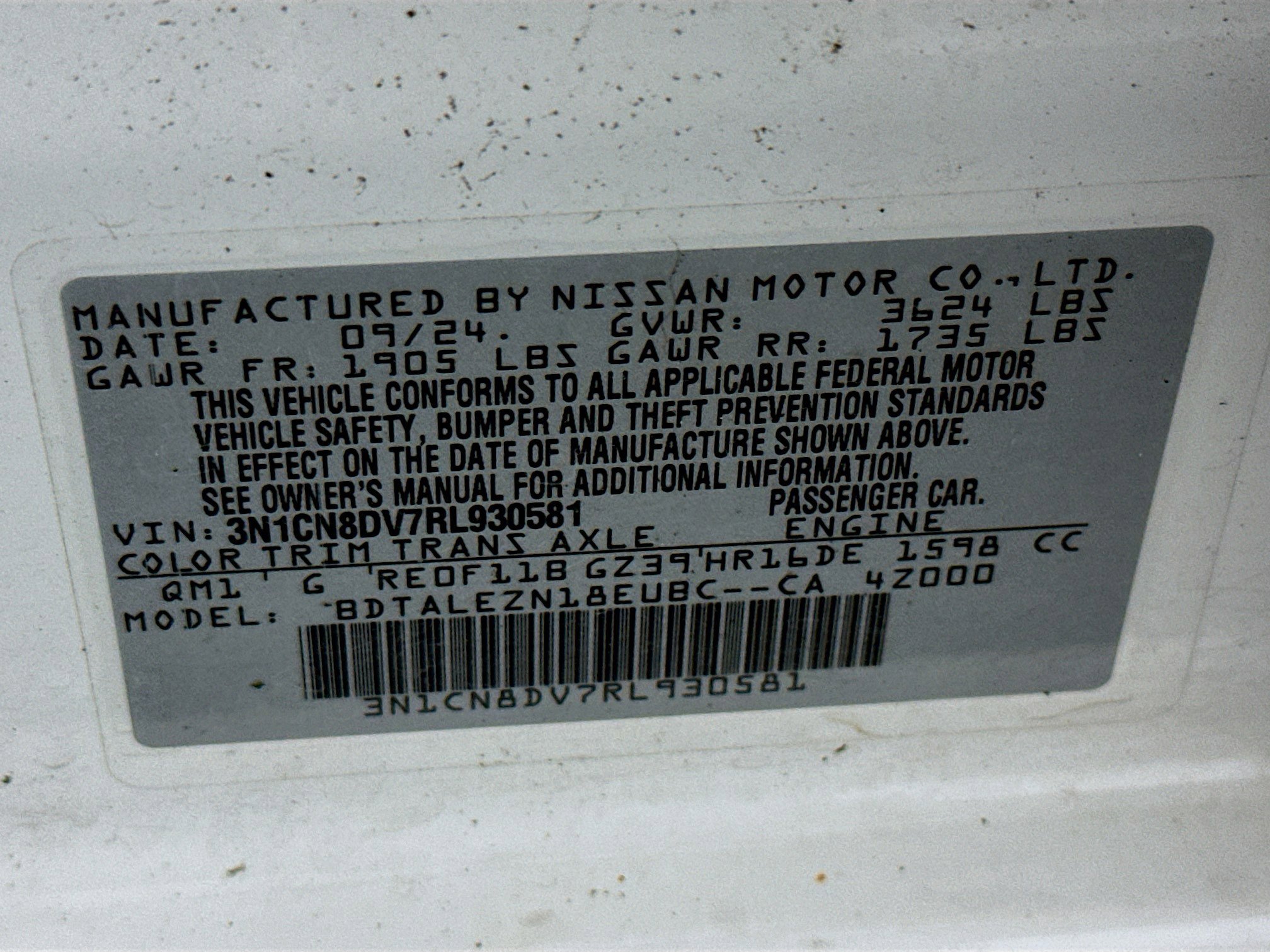 Used 2024 Nissan Versa S w/ S Plus Package image 12