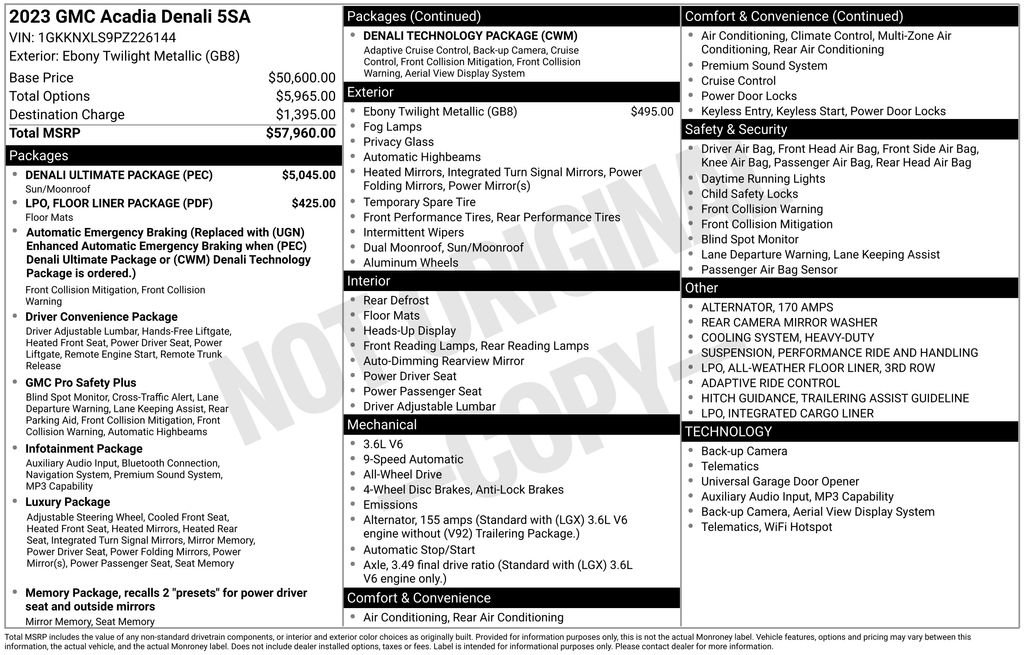 Certified 2023 GMC Acadia Denali w/ Denali Ultimate Package AWD/4WD image 6