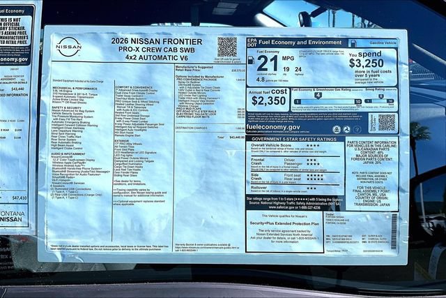 New 2026 Nissan Frontier Pro-X w/ Pro-X Convenience Package RWD image 14