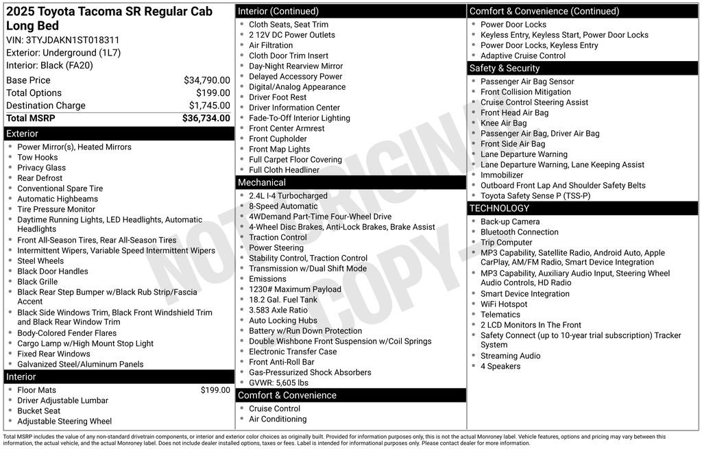 Used 2025 Toyota Tacoma SR AWD/4WD image 2