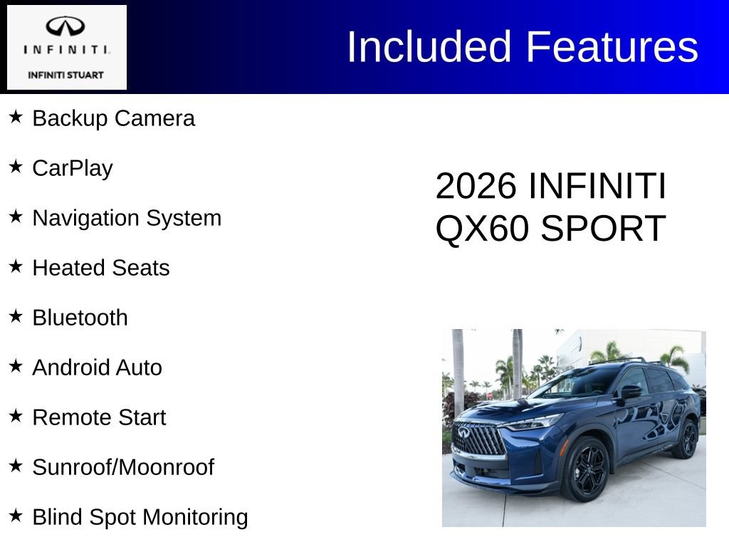 Certified 2026 INFINITI QX60 Sport w/ Dark Cargo Package AWD/4WD image 2