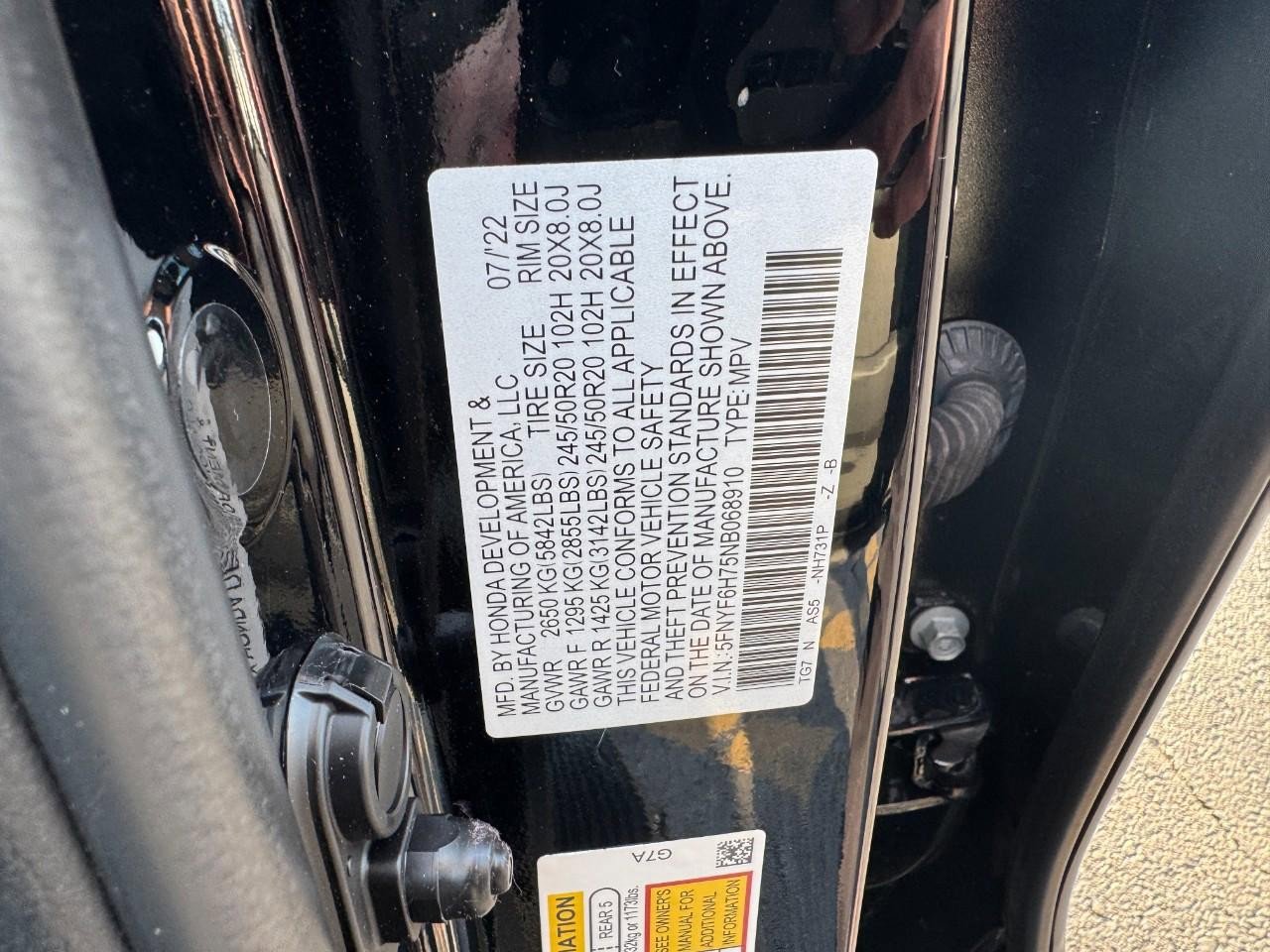 Certified 2022 Honda Pilot Black Edition image 27