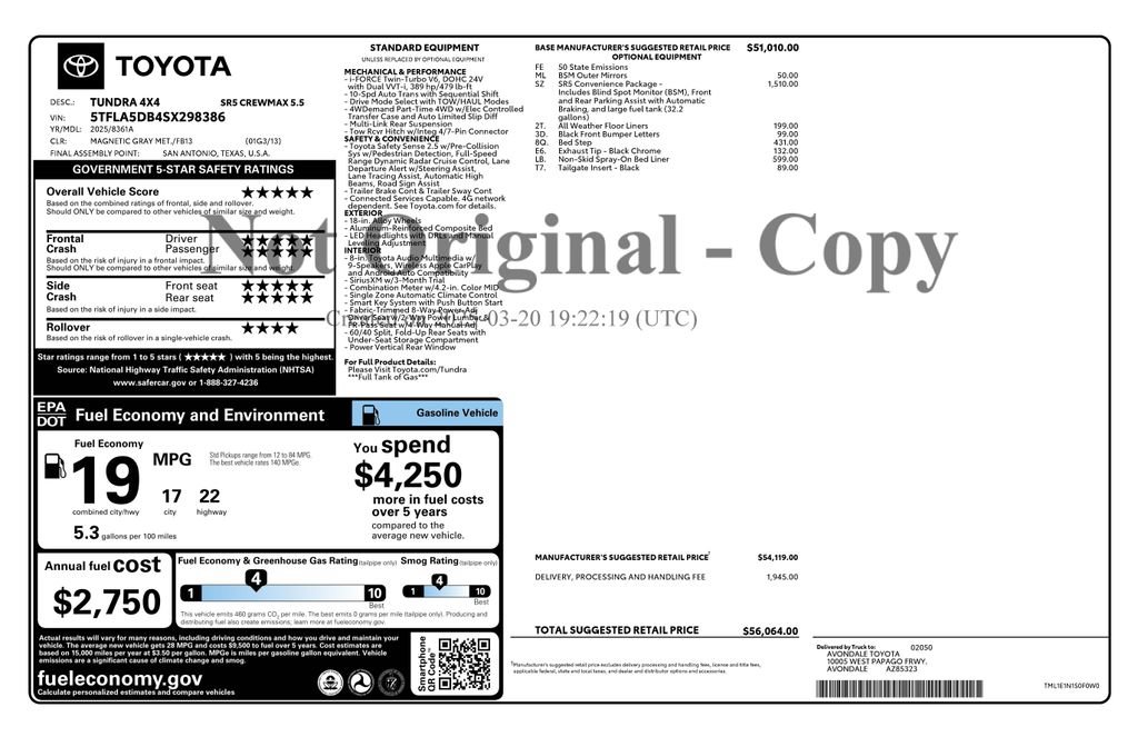 Used 2025 Toyota Tundra SR5 w/ SR5 Convenience Package AWD/4WD image 4