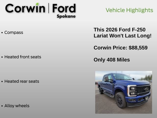 New 2026 Ford F250 Lariat w/ Black Appearance Package AWD/4WD image 12