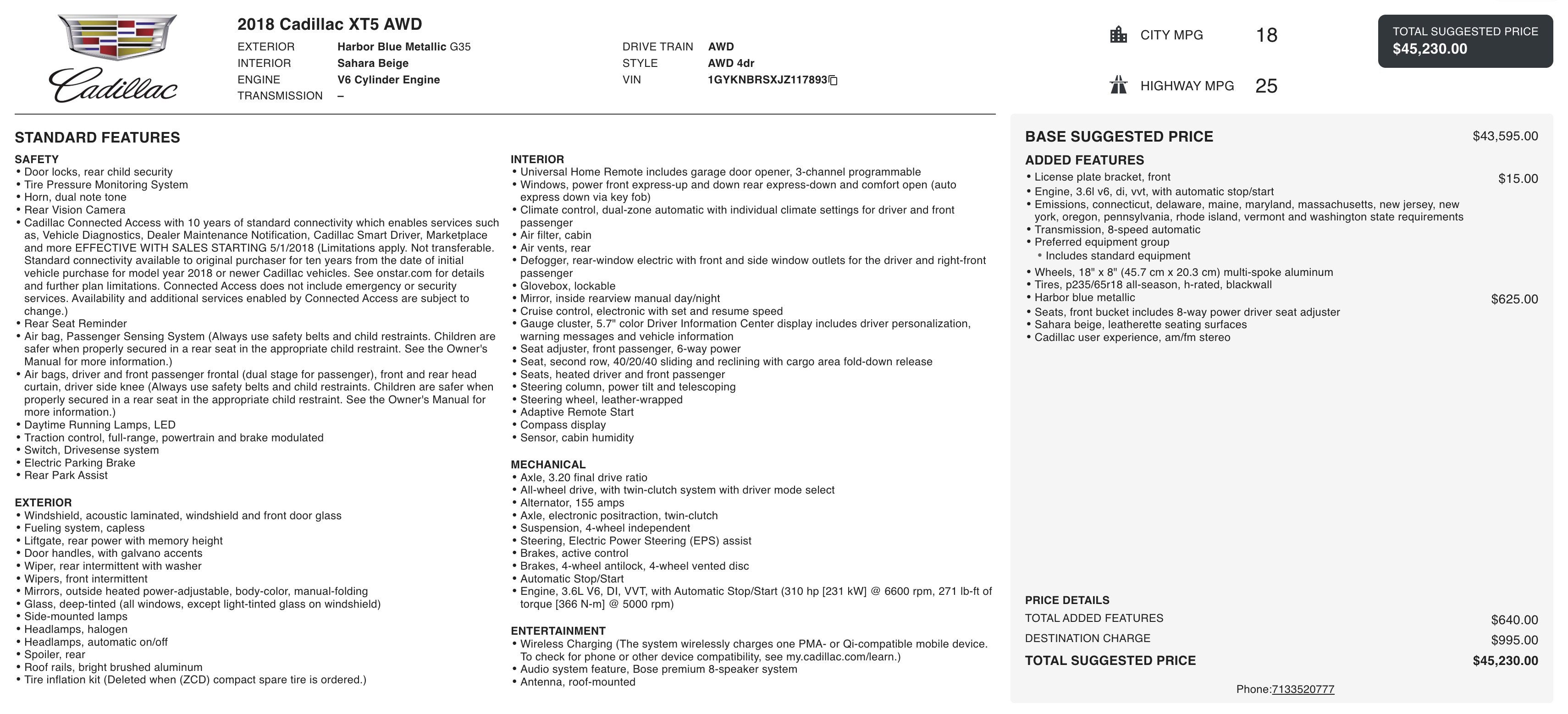 Used 2018 Cadillac XT5 AWD image 3