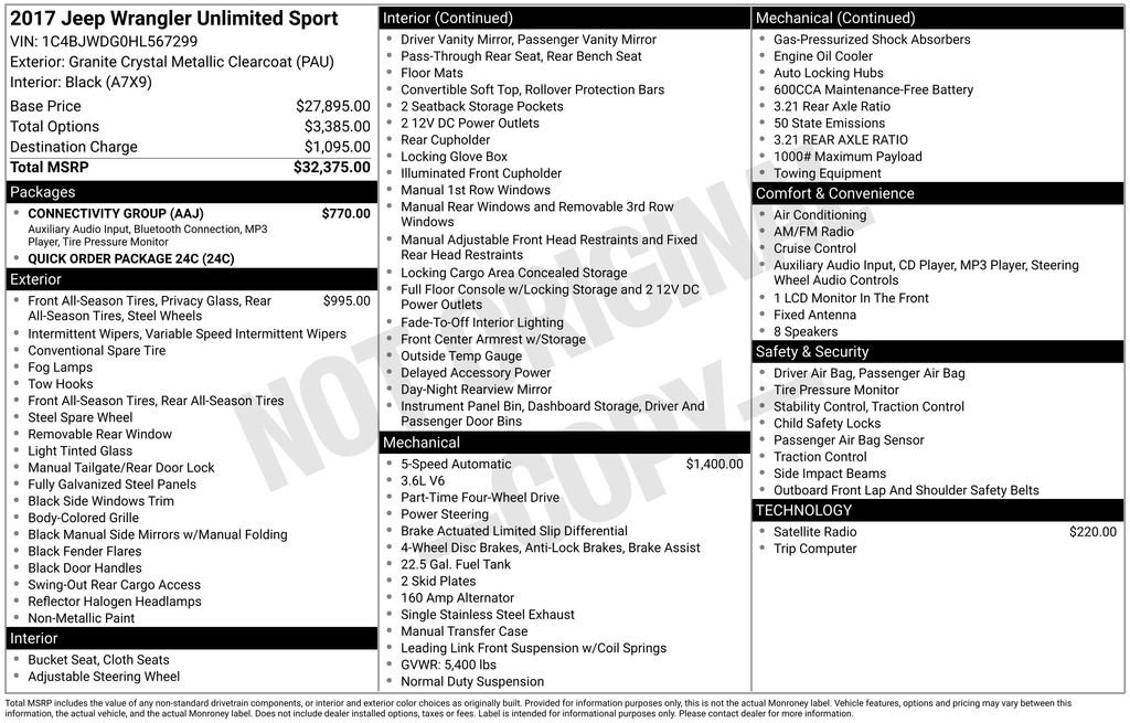 Used 2017 Jeep Wrangler Unlimited Sport w/ Connectivity Group image 5