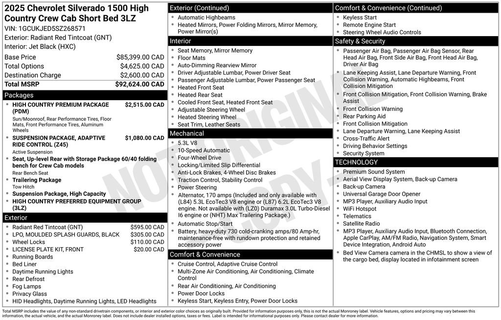 Used 2025 Chevrolet Silverado 1500 High Country w/ High Country Premium Package AWD/4WD image 35
