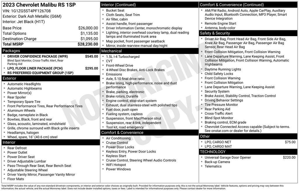 Used 2023 Chevrolet Malibu RS w/ Driver Confidence Package image 11