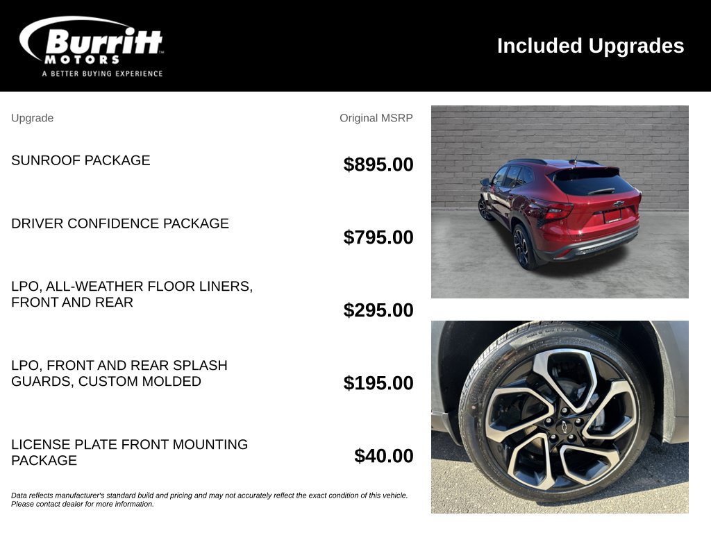 Used 2024 Chevrolet Trax RS w/ Sunroof Package FWD image 3