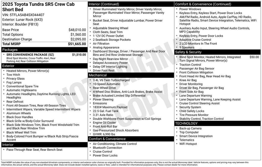 Used 2025 Toyota Tundra SR5 w/ SR5 Convenience Package RWD image 15