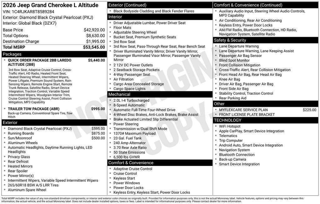 New 2026 Jeep Grand Cherokee L 4WD image 6