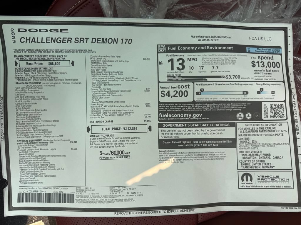 New 2023 Dodge Challenger SRT Hellcat Redeye RWD image 26