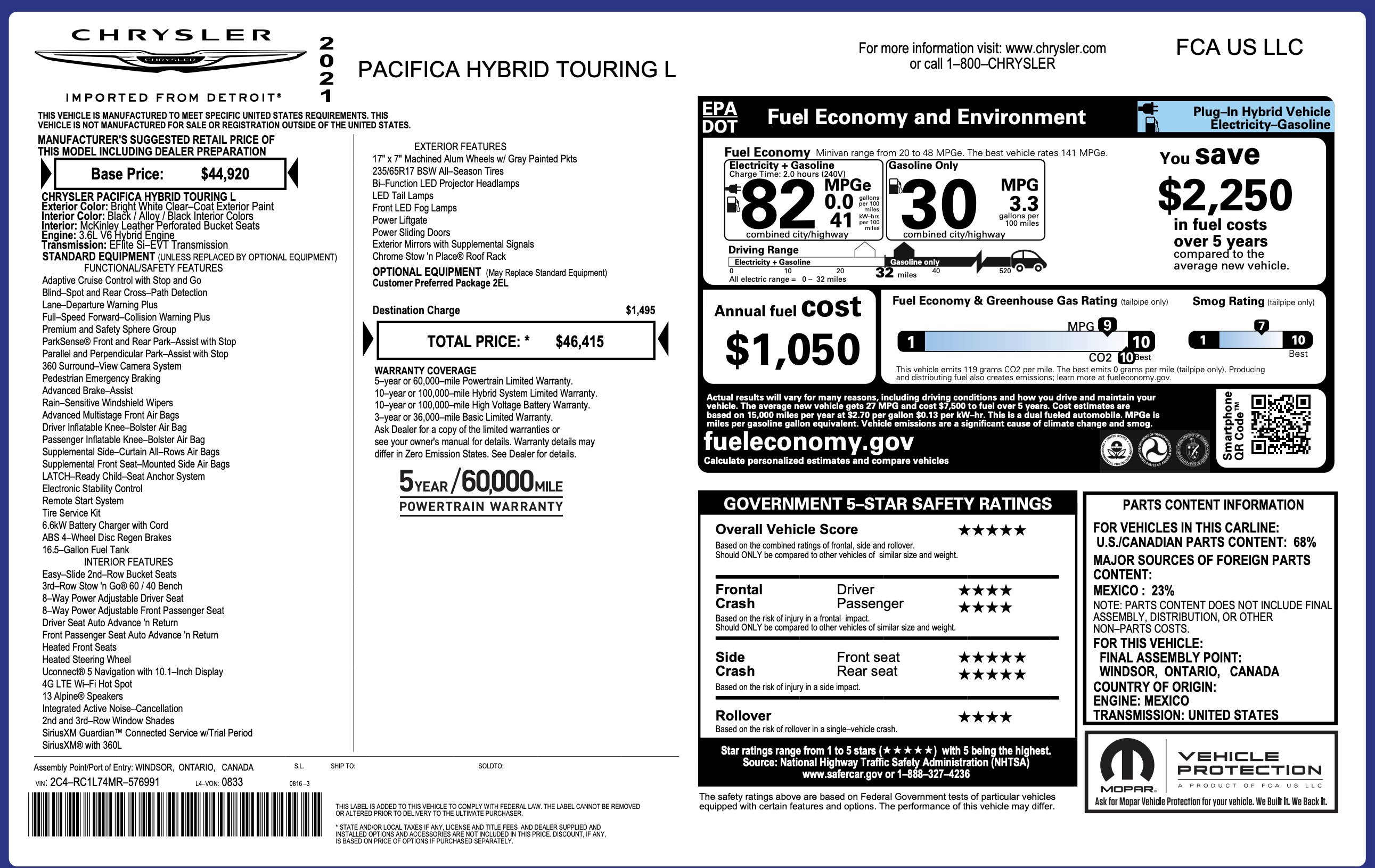 Used 2021 Chrysler Pacifica Touring-L FWD image 3