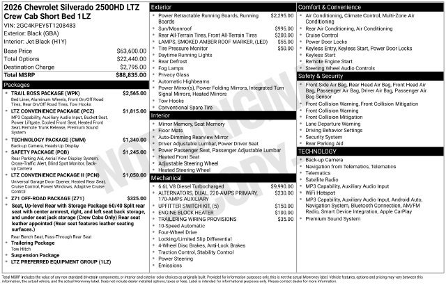 New 2026 Chevrolet Silverado 2500 LTZ w/ Trail Boss Package AWD/4WD image 15