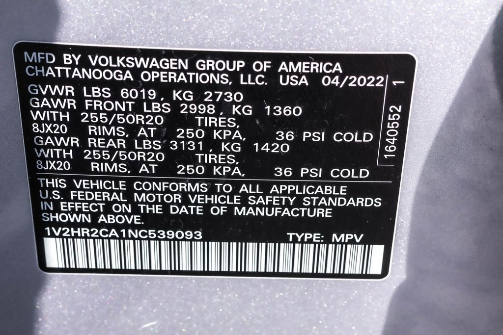 Certified 2022 Volkswagen Atlas SE image 40