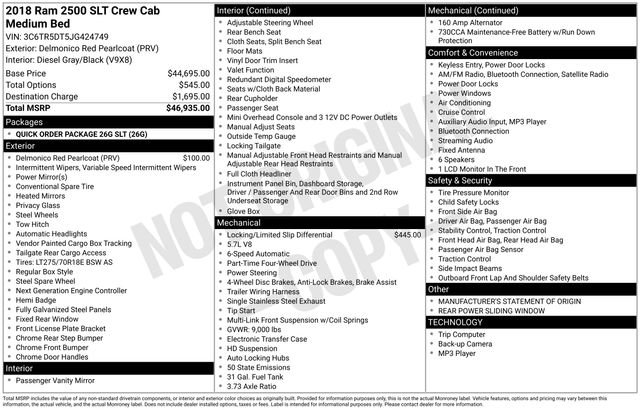 Used 2018 RAM 2500 SLT image 10