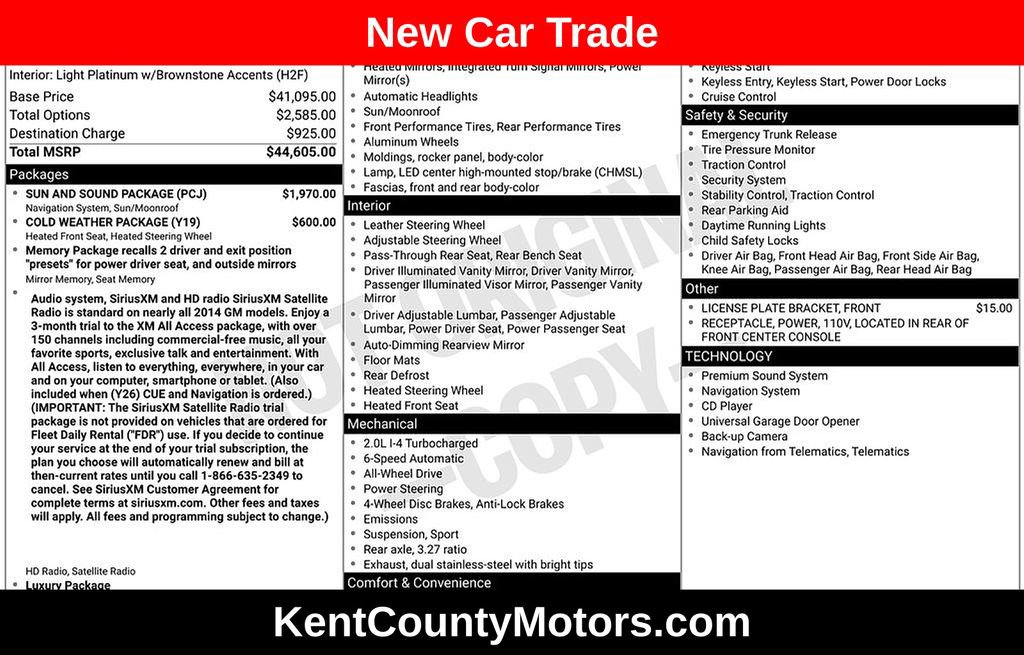 Used 2014 Cadillac ATS Luxury w/ Sun And Sound Package AWD/4WD image 1