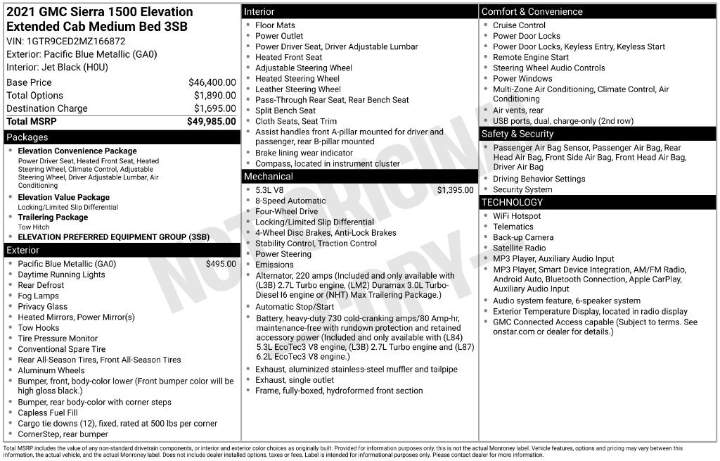 Used 2021 GMC Sierra 1500 Elevation AWD/4WD image 2