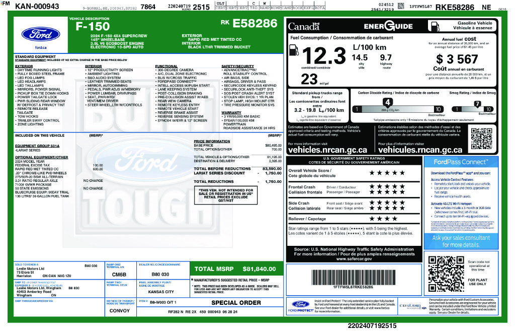 Used 2024 Ford F150 Lariat AWD/4WD image 5