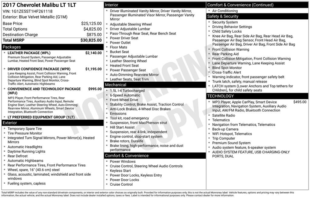 Used 2017 Chevrolet Malibu LT w/ Leather Package FWD image 51