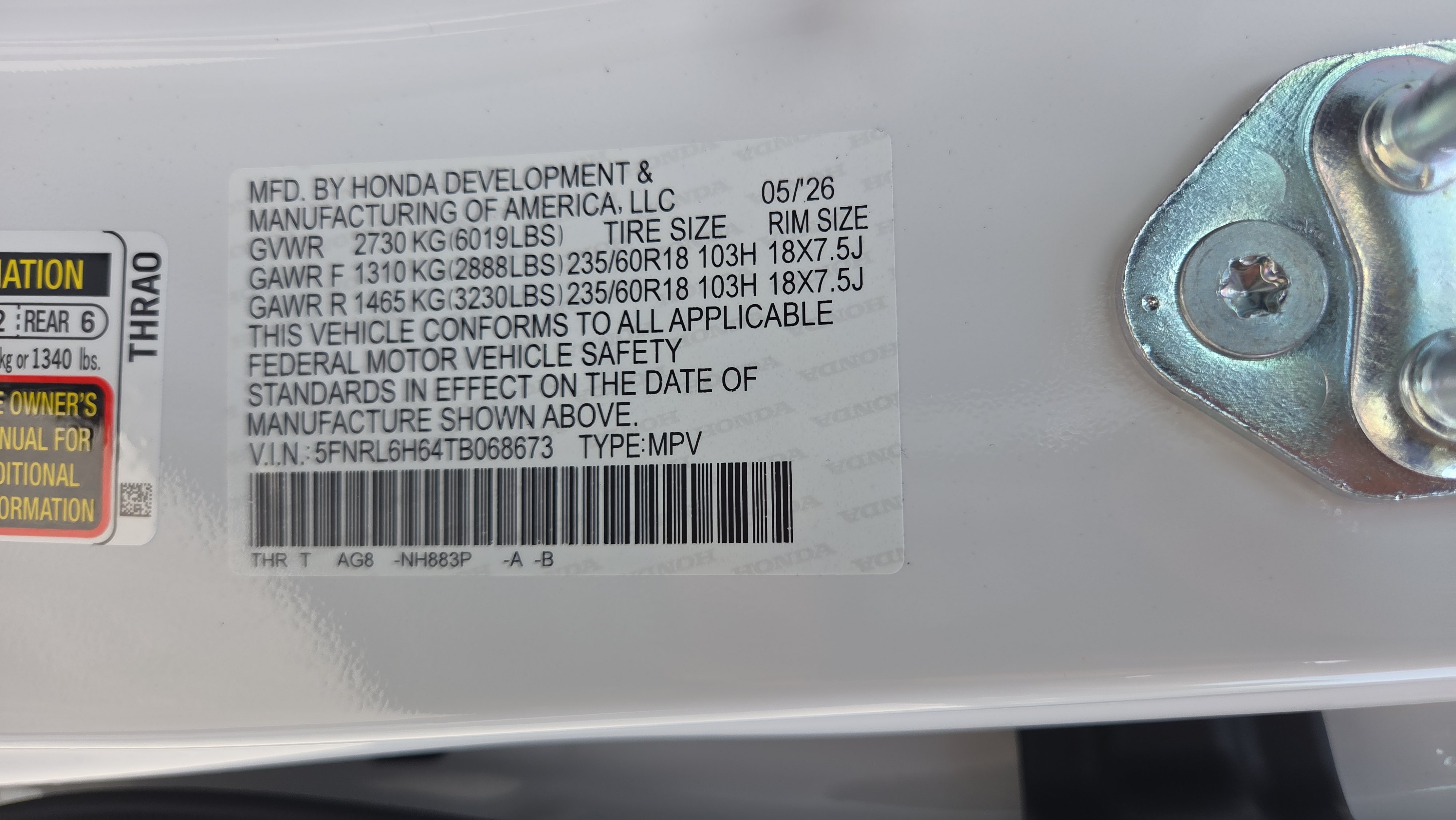 New 2026 Honda Odyssey EX-L image 38