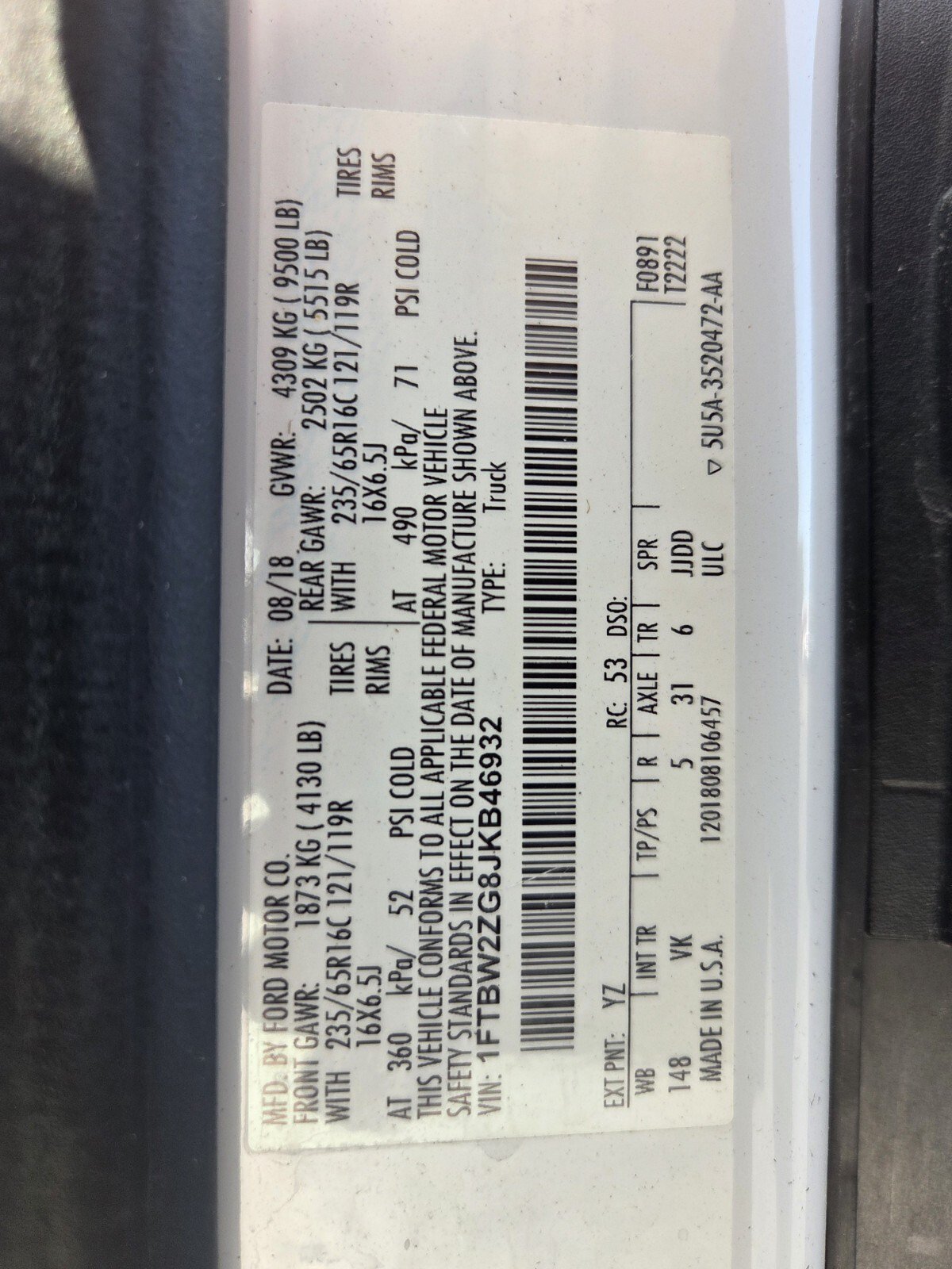 Used 2018 Ford Transit 350 148 Low Roof RWD image 18