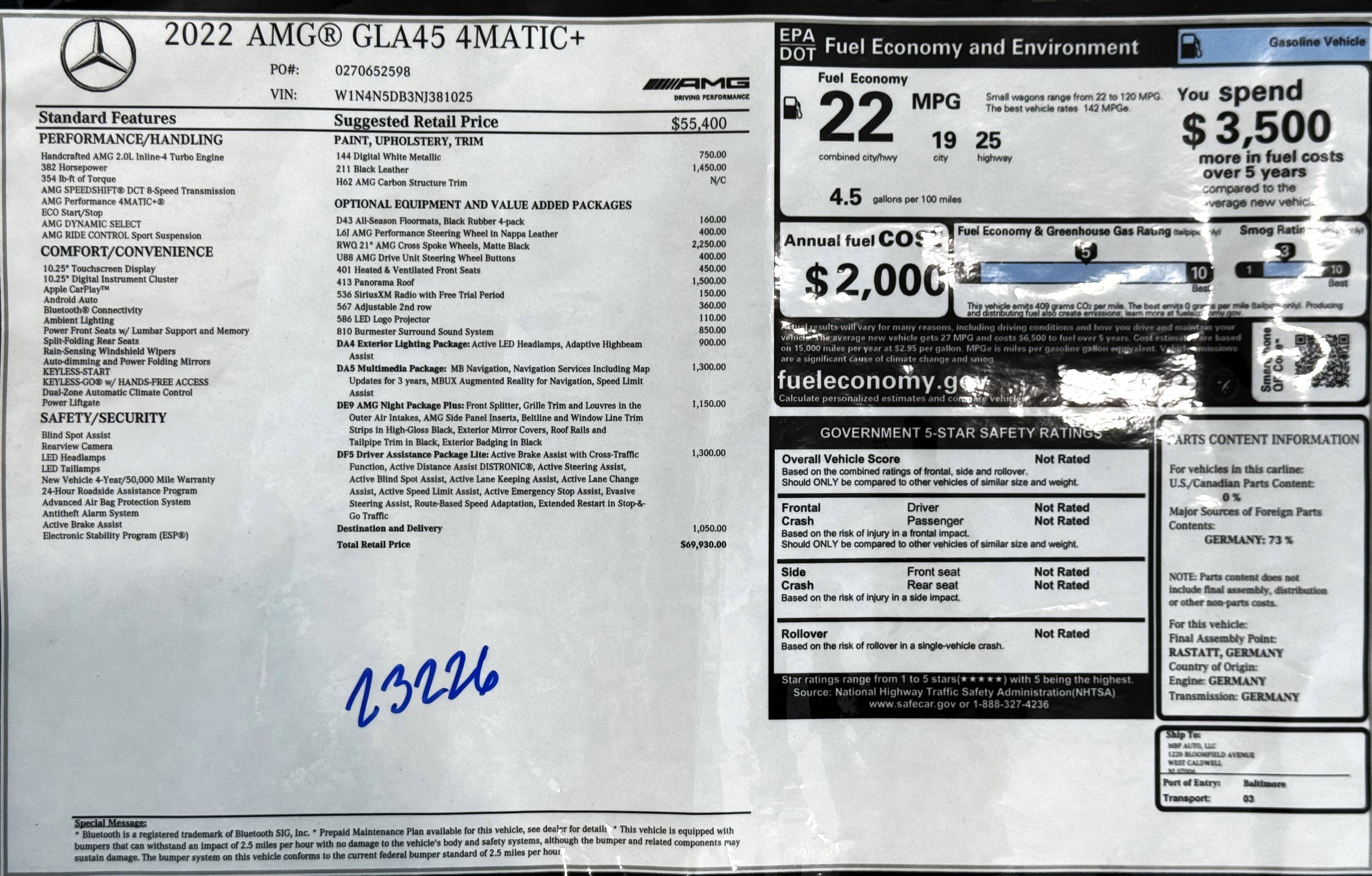 Used 2022 Mercedes-Benz GLA 45 AMG 4MATIC