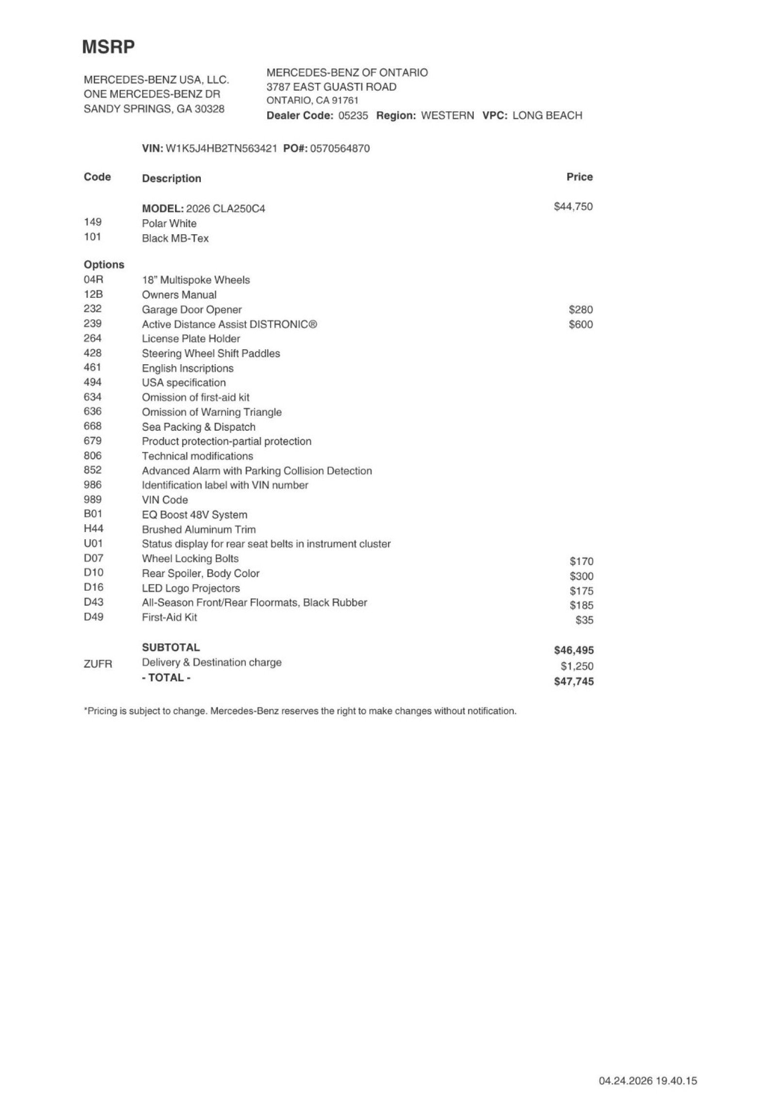 Certified 2026 Mercedes-Benz CLA 250 4MATIC image 2