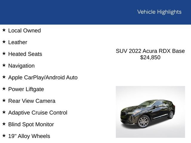 Used 2022 Acura RDX w/ Technology Package FWD image 2