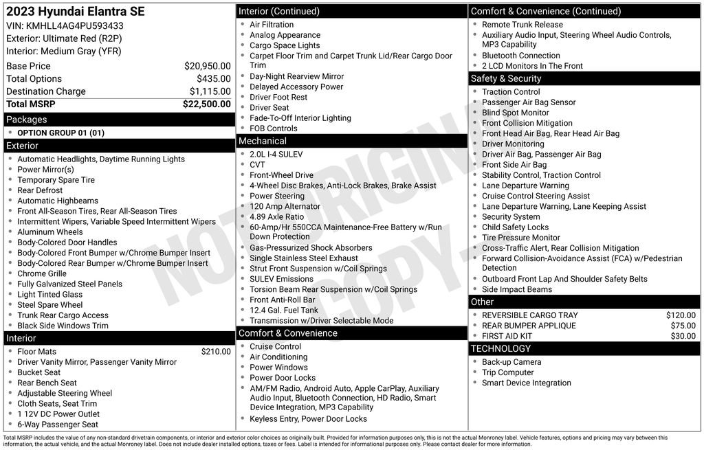 Certified 2023 Hyundai Elantra SE FWD image 32