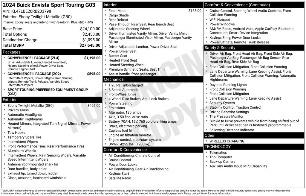 Used 2024 Buick Envista Sport Touring w/ Convenience I Package FWD image 22