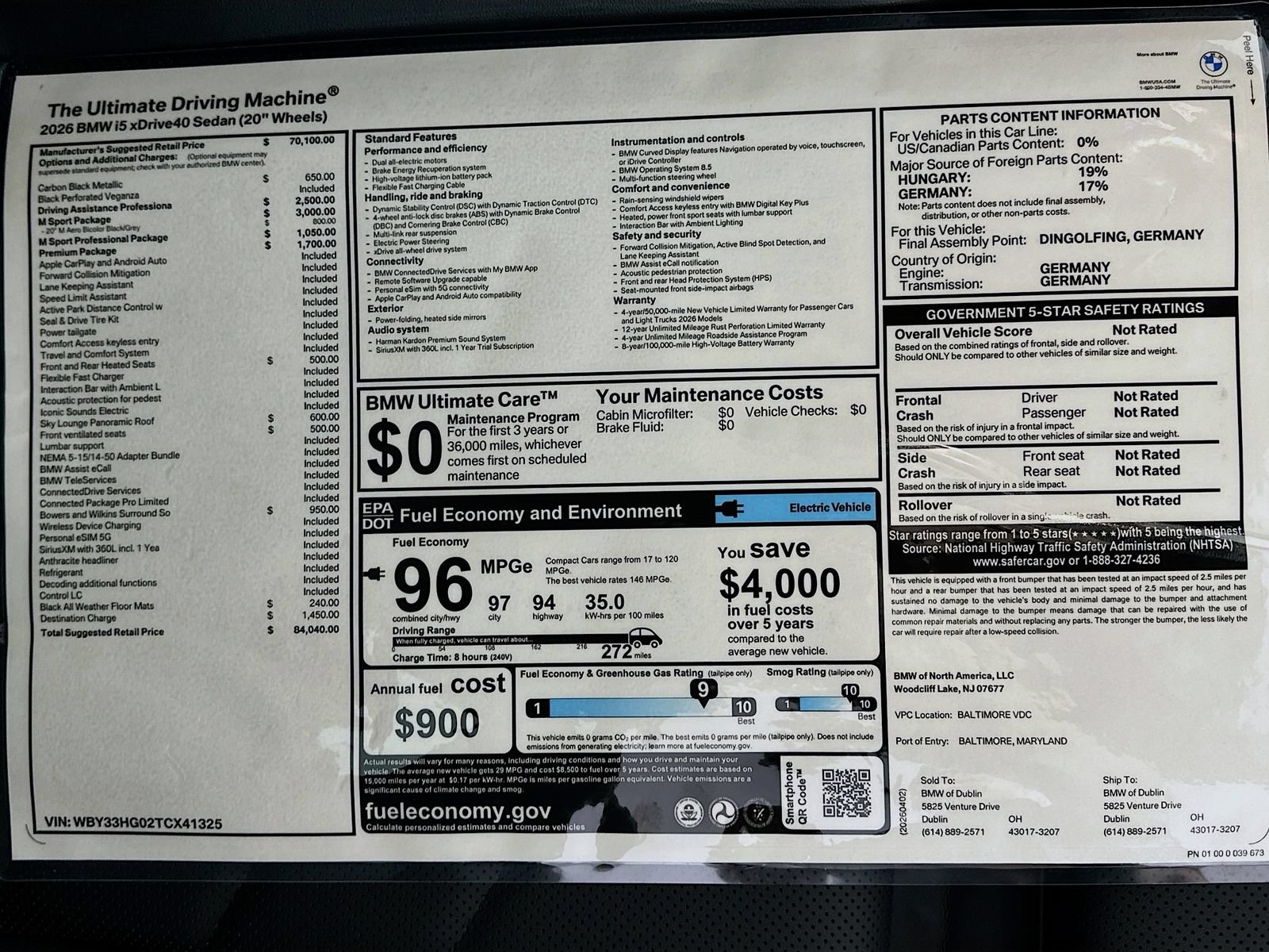 New 2026 BMW i5 eDrive40 w/ M Sport Package AWD/4WD image 46