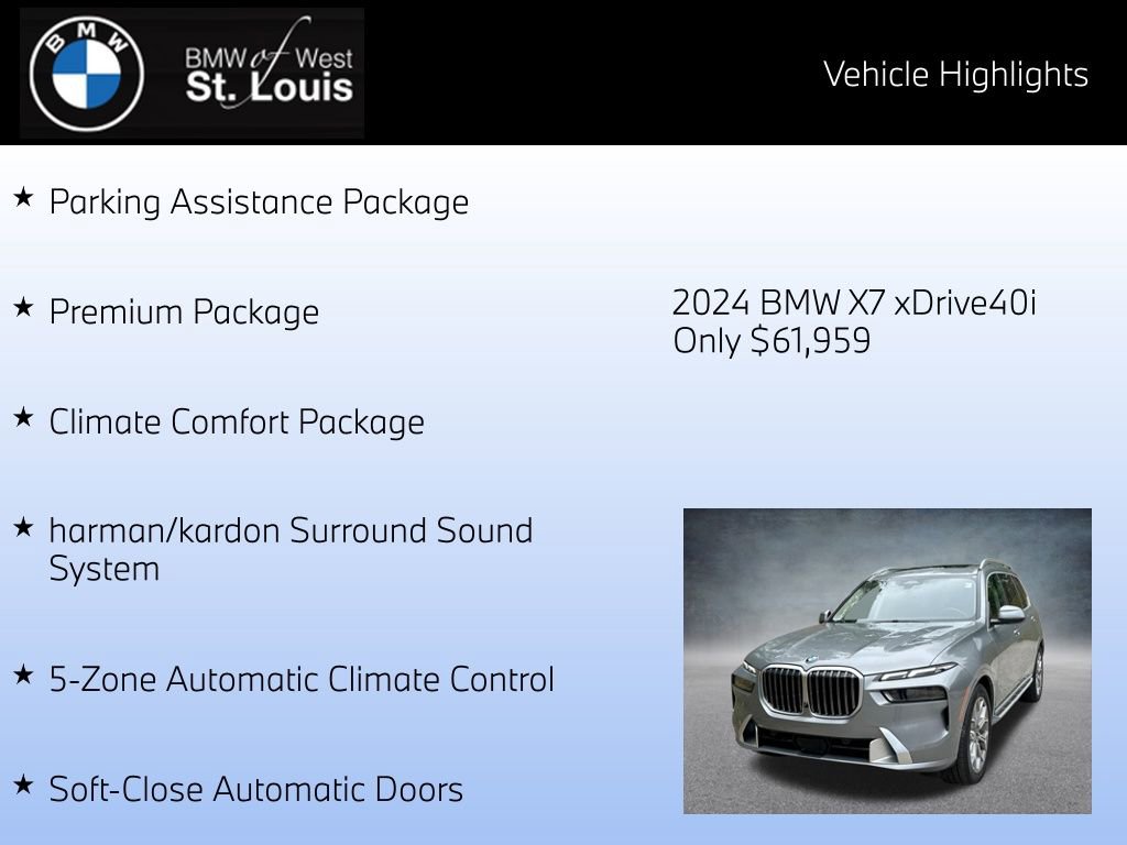 Certified 2024 BMW X7 xDrive40i w/ Premium Package image 16