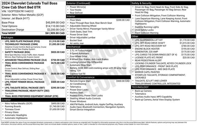 Used 2024 Chevrolet Colorado Trail Boss w/ LPO, Skid Plate Package AWD/4WD image 14