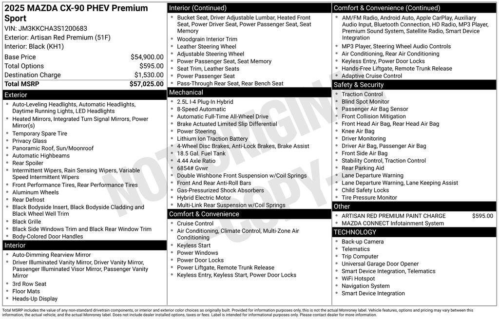 Certified 2025 MAZDA CX-90 Plug-In Hybrid w/Premium Sport image 41