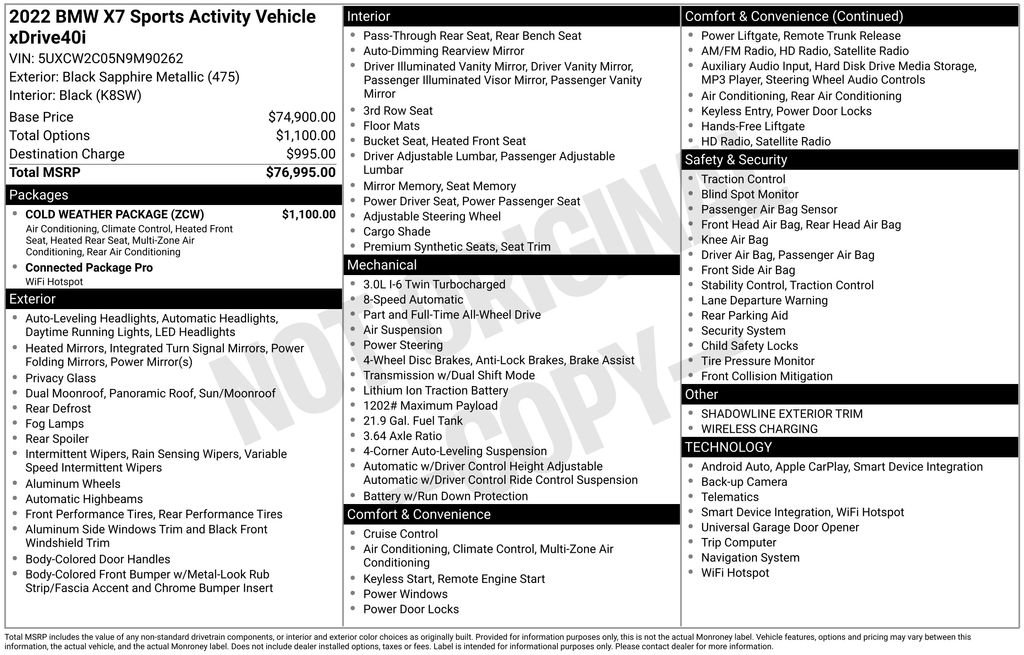 Used 2022 BMW X7 xDrive40i w/ Cold Weather Package image 15