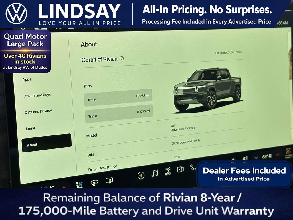Used 2022 Rivian R1T Adventure AWD/4WD image 23