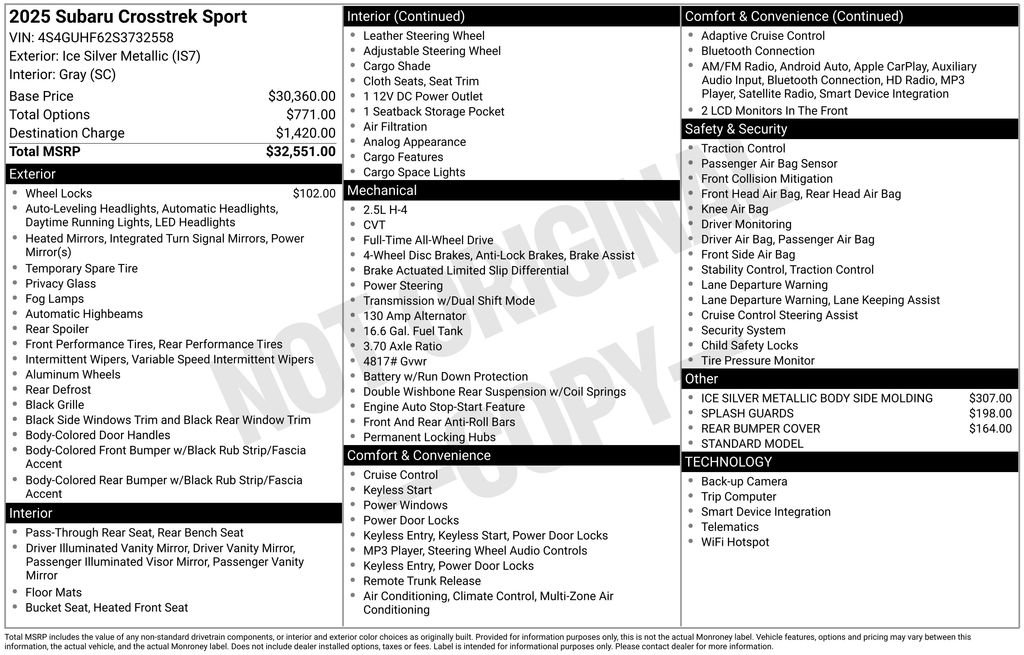 Used 2025 Subaru Crosstrek 2.5i Sport image 2