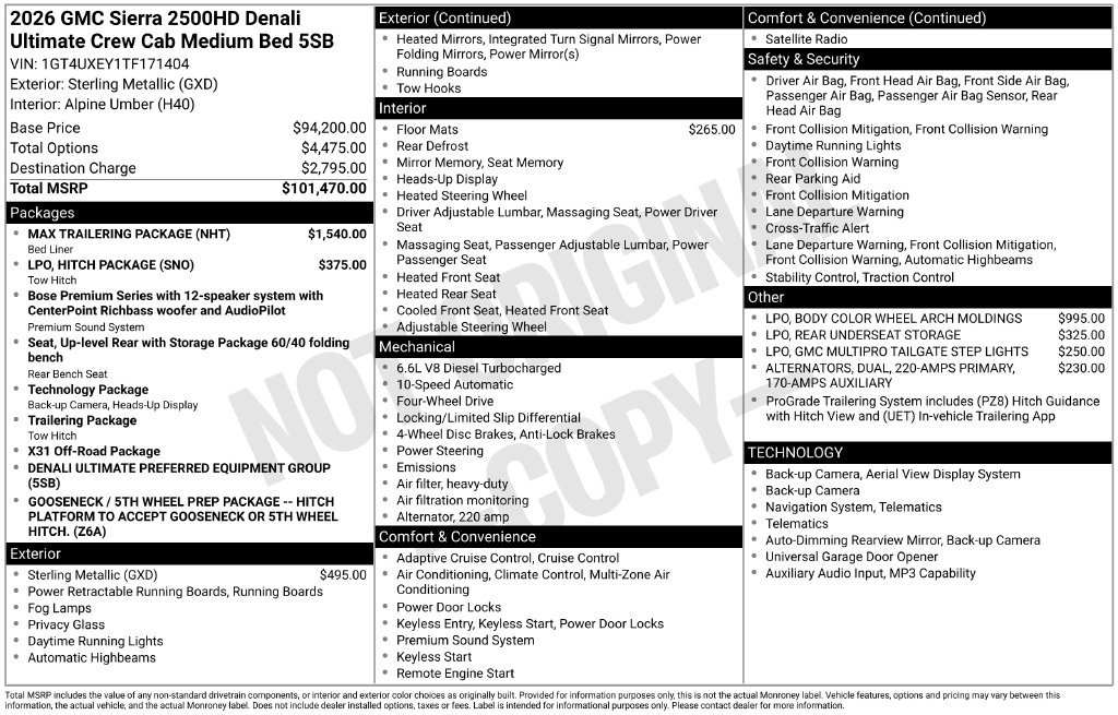 Used 2026 GMC Sierra 2500 Denali Ultimate w/ Max Trailering Package AWD/4WD image 27