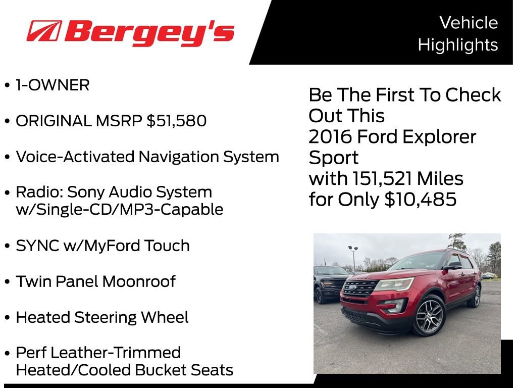 Used 2016 Ford Explorer Sport w/ Equipment Group 401A image 5