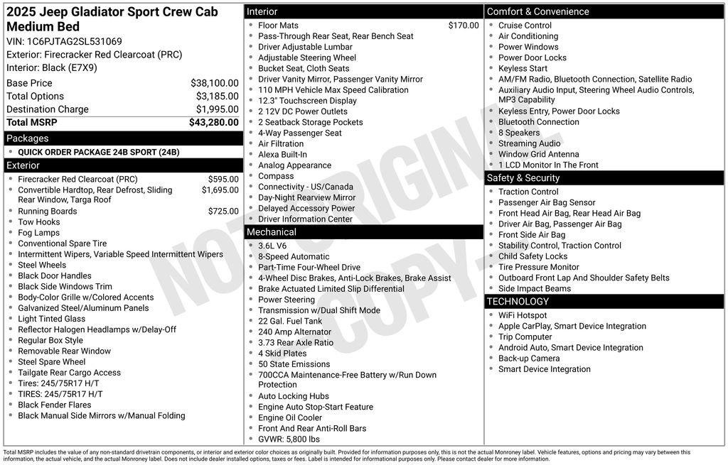 Certified 2025 Jeep Gladiator Sport image 6